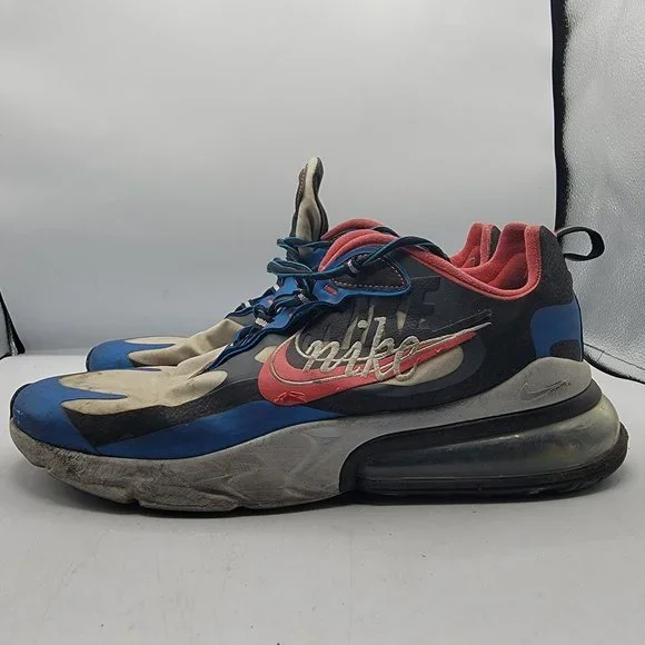 Nike Air Max 270 React Mens 10.5 White Blue Time Capsule Edition Shoes CT1616400 - Picture 5 of 13